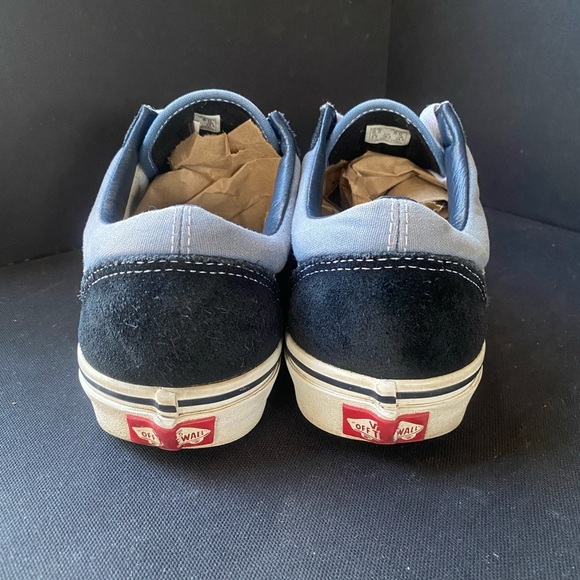 Vans Black Suede and Faded Blue Canvas Casual Sneakers Unisex M 6.65 W 8 - Picture 5 of 9